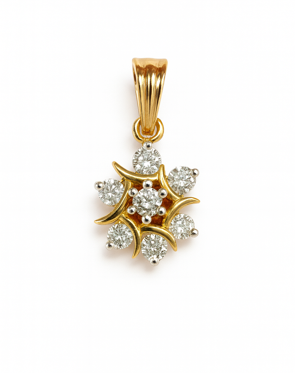 Beautiful 18 Kt Gold  Natural Diamond Pendant